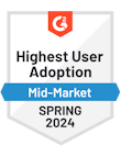Agorapulse Highest User Adoption Mid Market Spring 2024