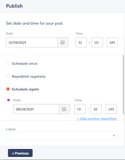manage multiple facebook pages schedule again