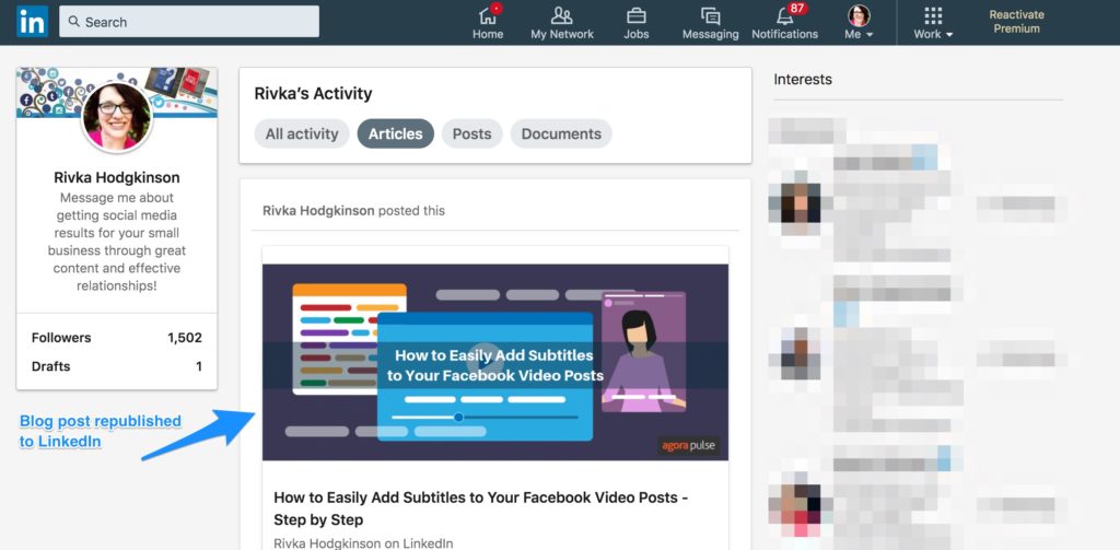 how to publish an article linkedin