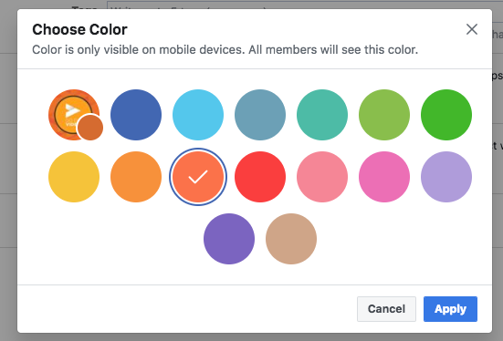 Keep my Facebook group alive: Choose the color that most closely represents your brand.