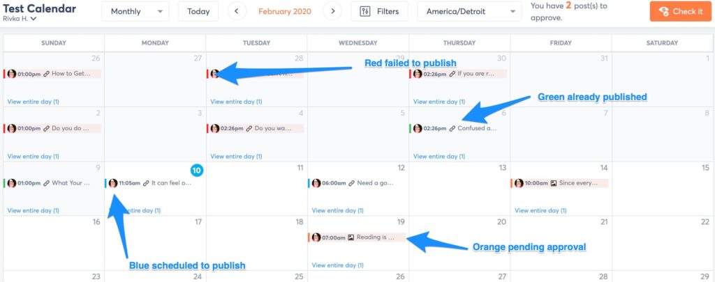 another example of a shared calendar