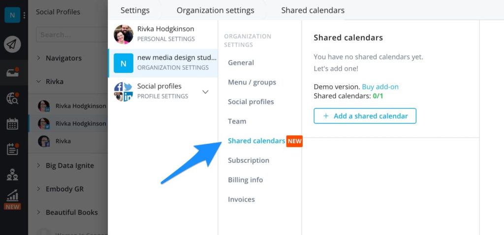 create a shared calendar
