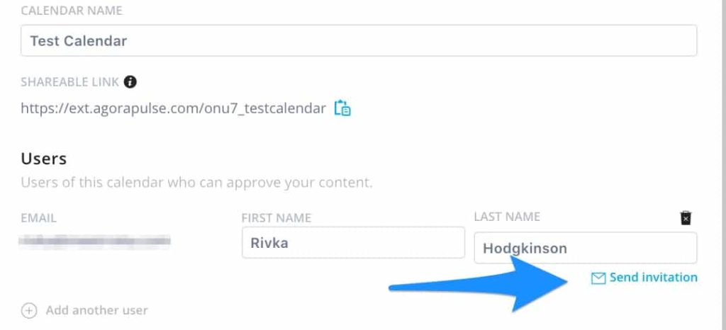 add a new user on the shared calendar