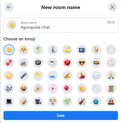 emojis for messenger room names