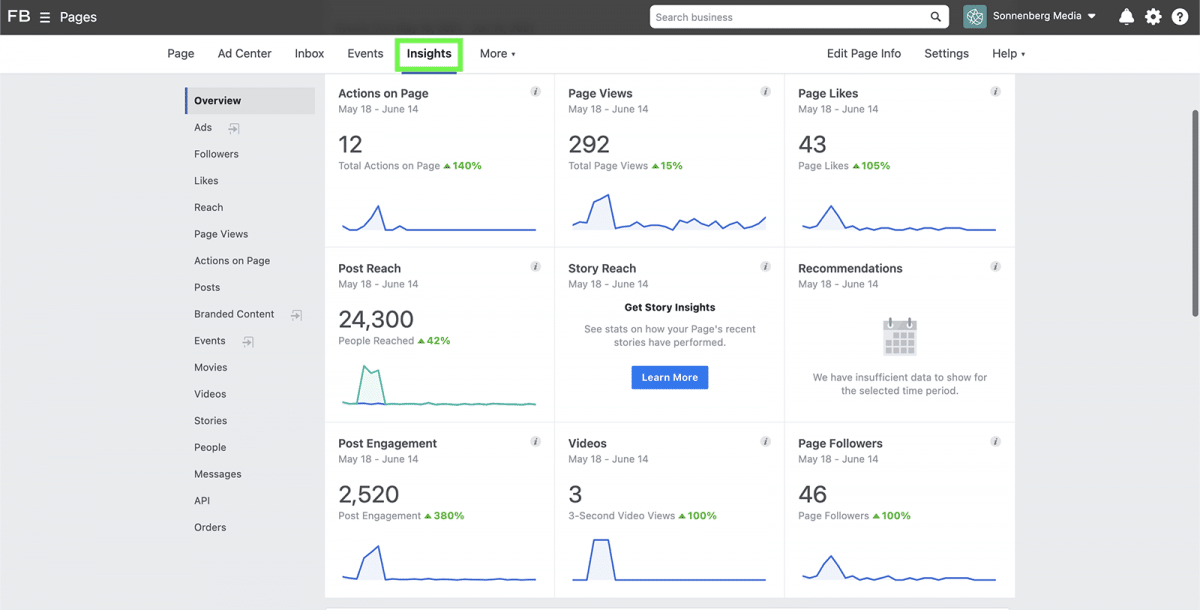 agorapulse how to use facebook business manager insights