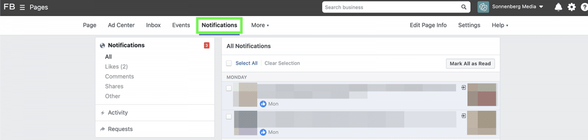 agorapulse how to use facebook business manager notifications
