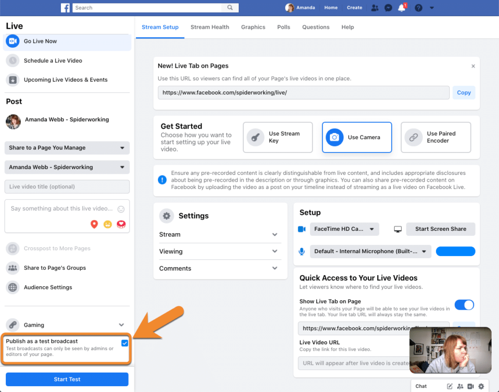 How to get URL of live Facebook videos