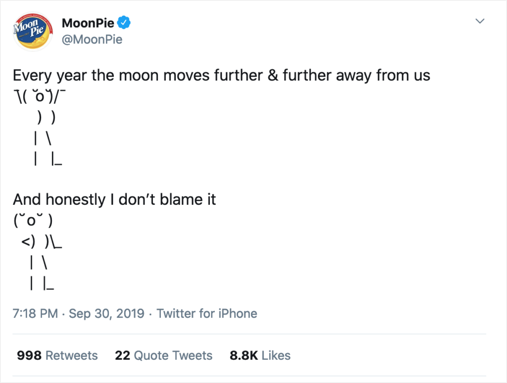 what to tweet: an example from MoonPie