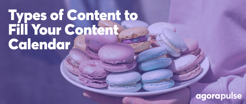 header image for types of content for your social media calendar