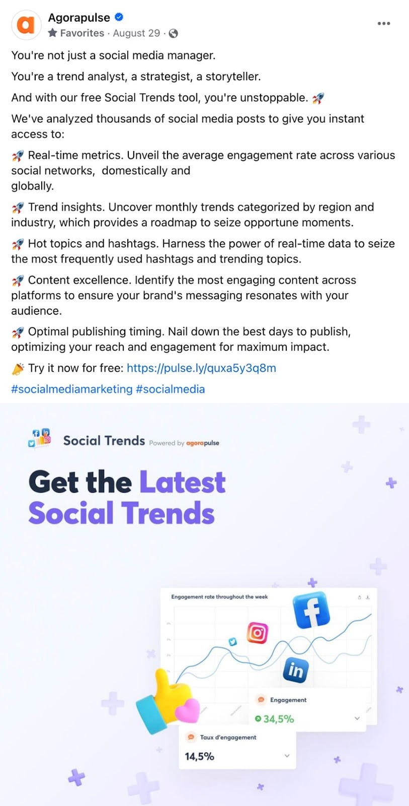 agorapulse on mobile social media image size