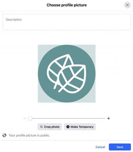 choose profile pic for facebook