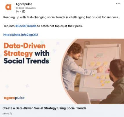 linkedin post from agorapulse