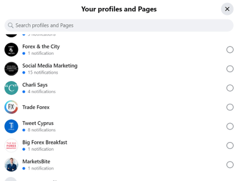 examples of different facebook pages being managed