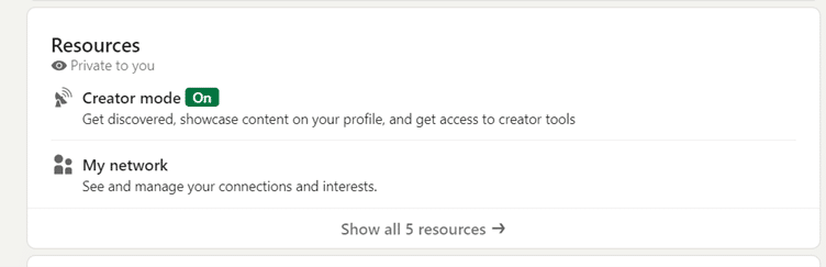 LinkedIn profile resources