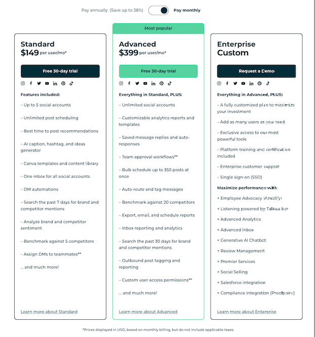 Hootsuite pricing plans