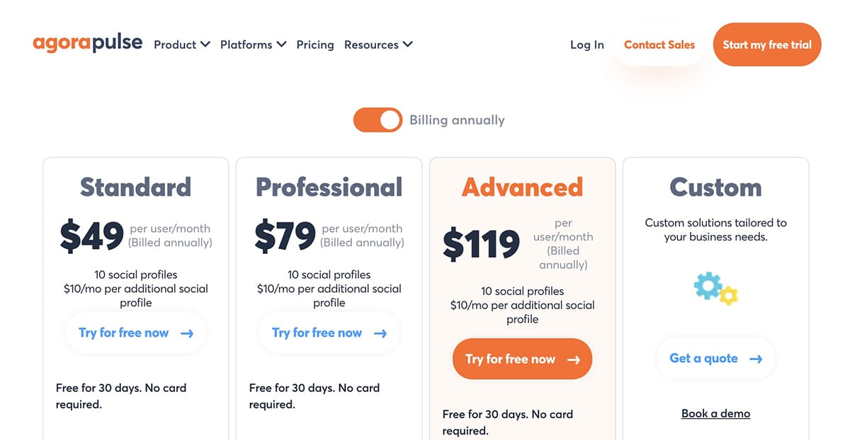 Agorapulse pricing