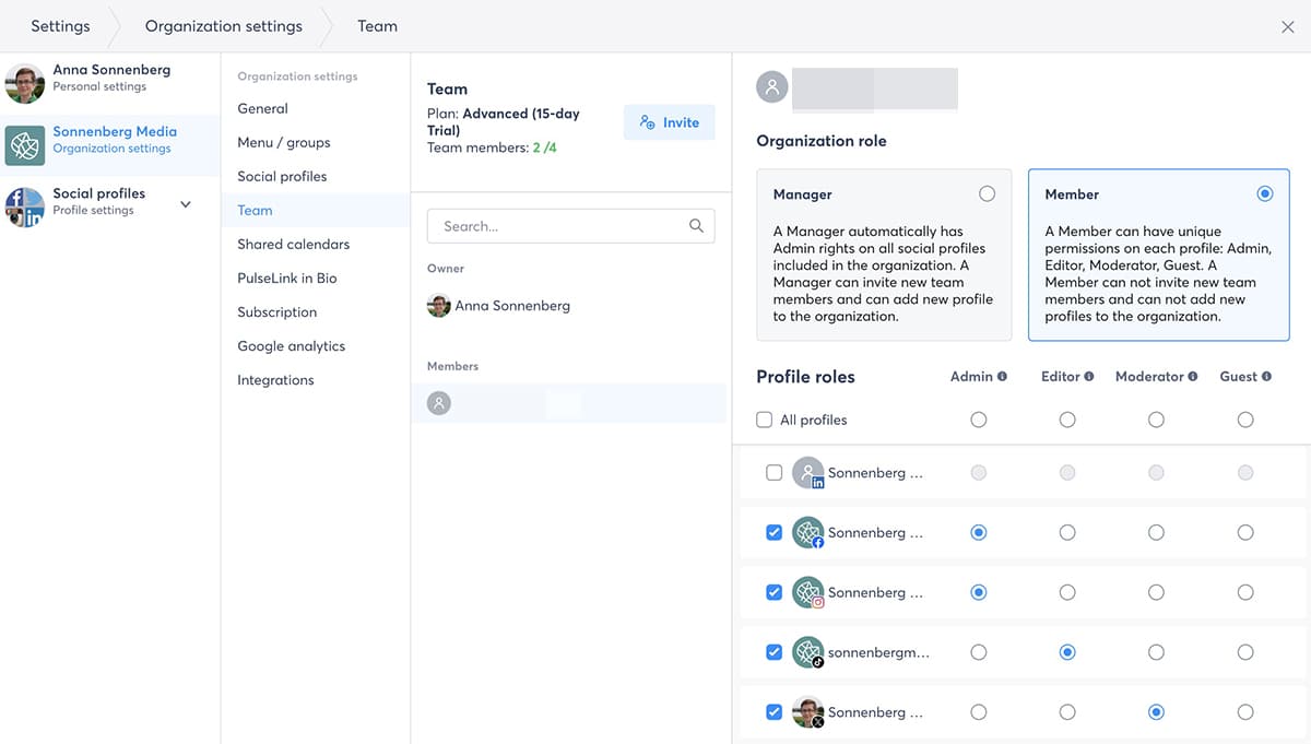 Agorapulse users and permissions
