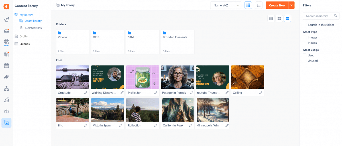 agorapulse asset library
