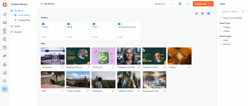 agorapulse asset library