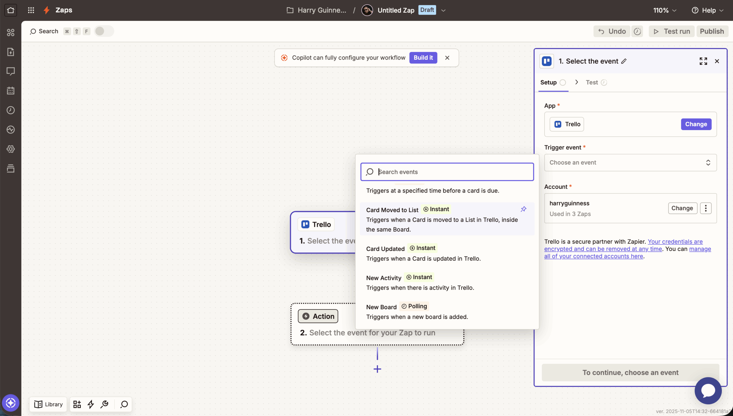 Configure your Trigger event.