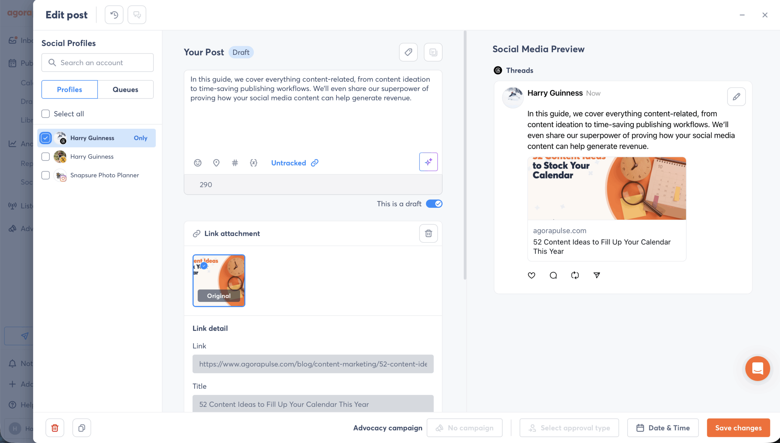 Example of a ready-to-post draft