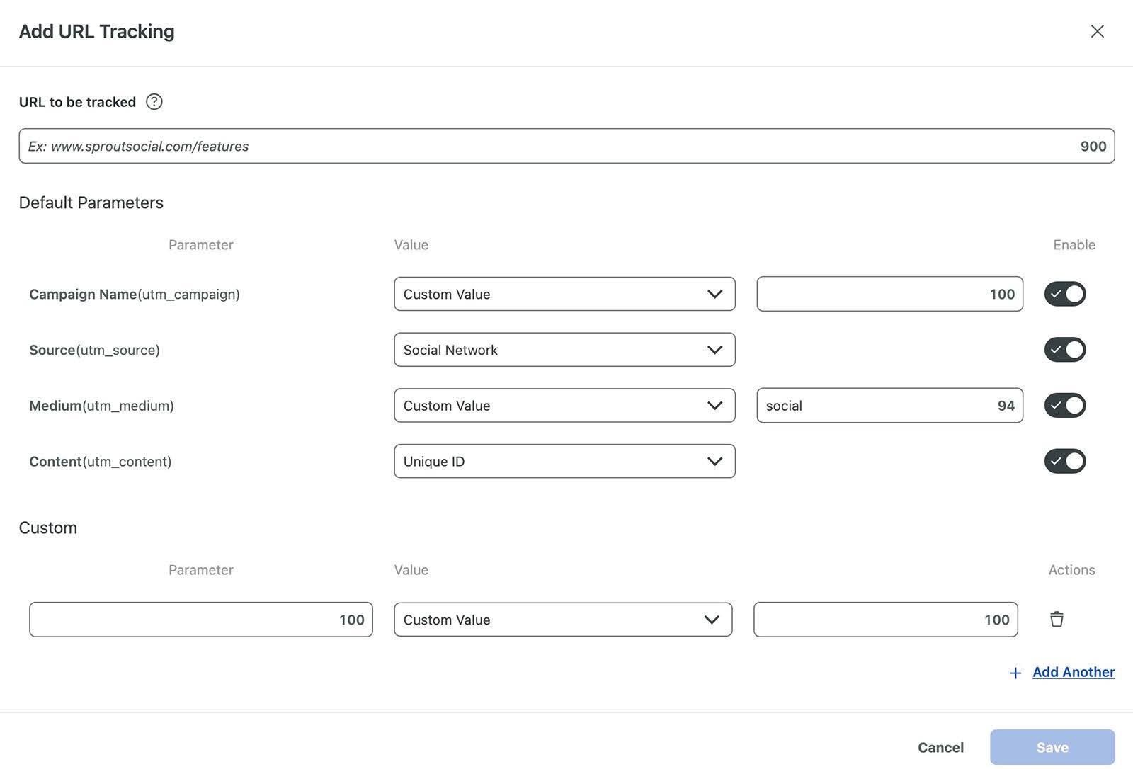 Sprout Socials URL-Tracking