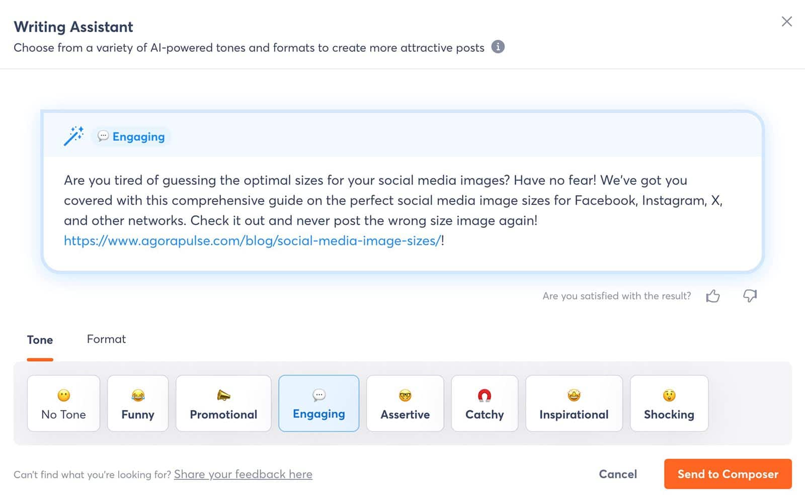 AI-Texter von Agorapulse