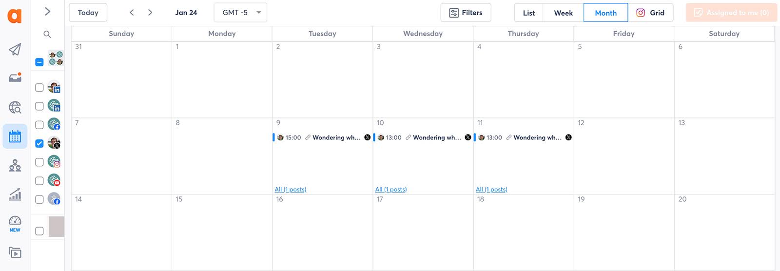 Der Beitrags-Kalender von Agorapulse