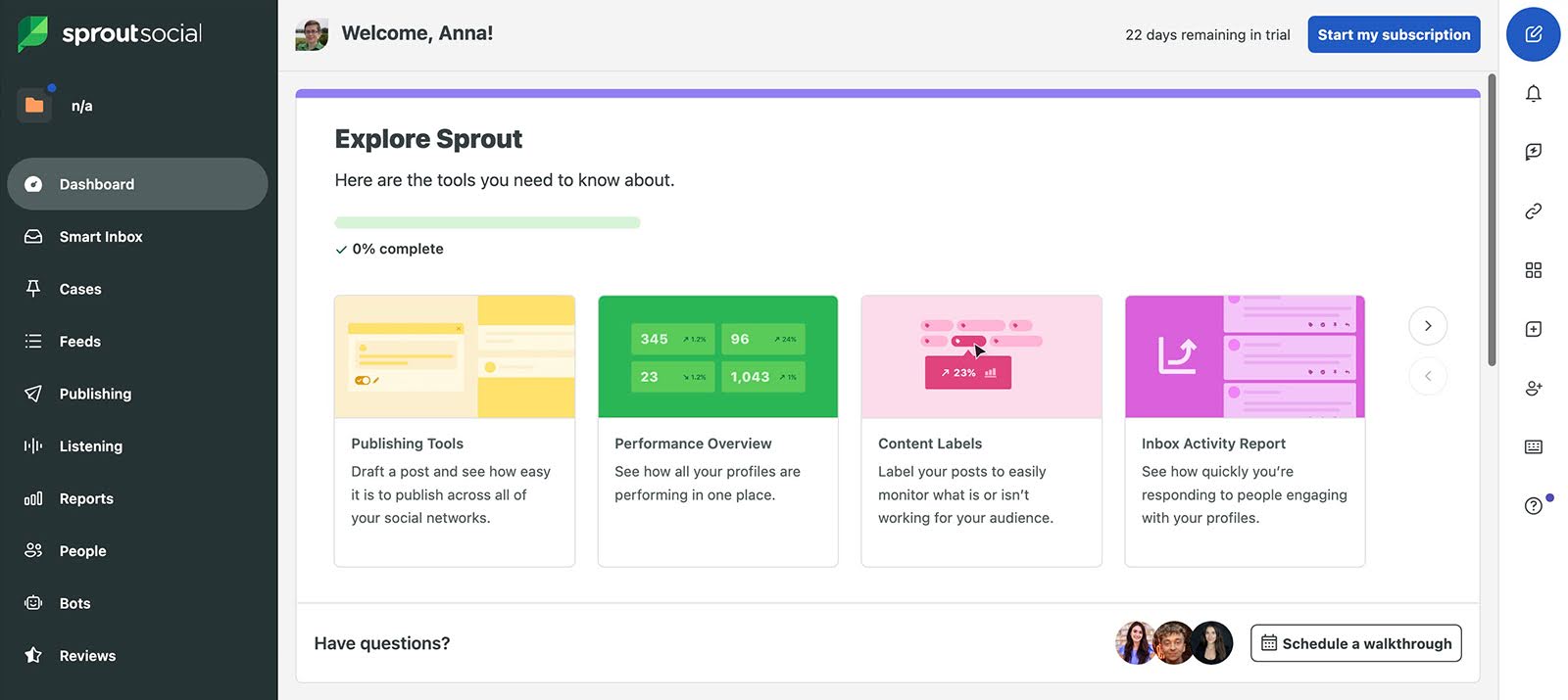 Sprout Social UI Veranschaulichung