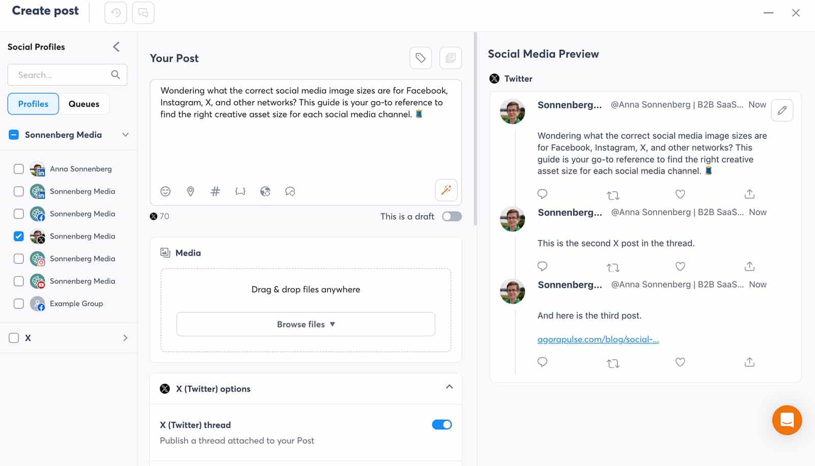 Social-Media-Preview von Agorapulse