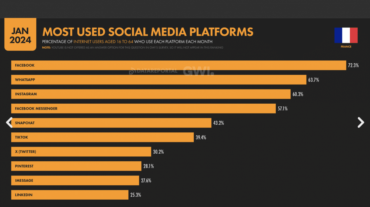 r&eacute;seaux sociaux France statistiques 2024