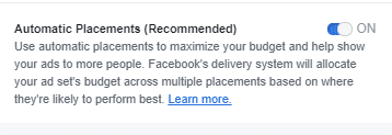 facebook ad placement