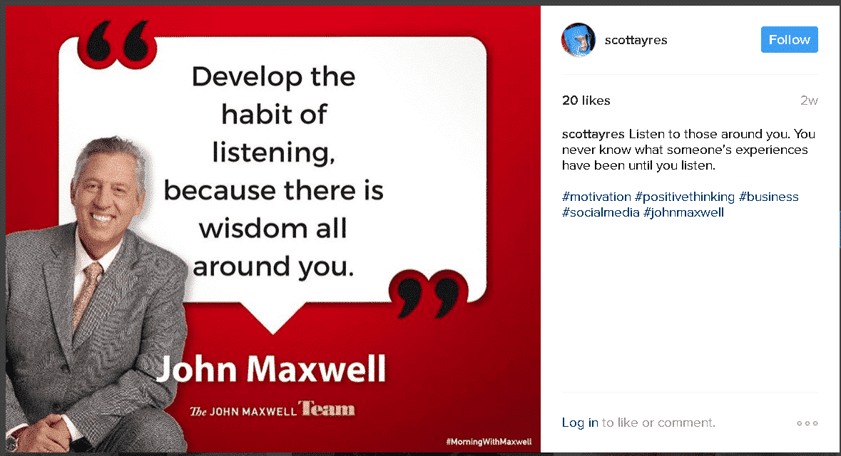 Scott Ayres Instagram hashtag test