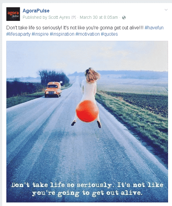 Cross-Posting from Instagram what a shared post from Instagram to our Facebook page looked like