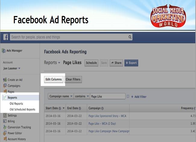 facebook ad reports