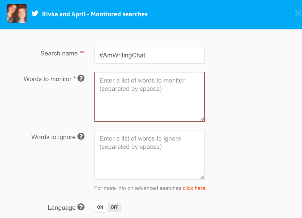 Use Agorapulse to monitor your Twitter chat hashtags